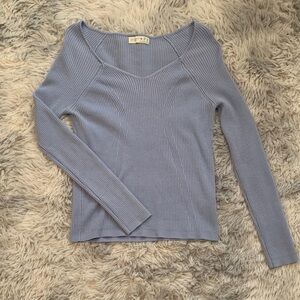 Light Blue Ribbed Top